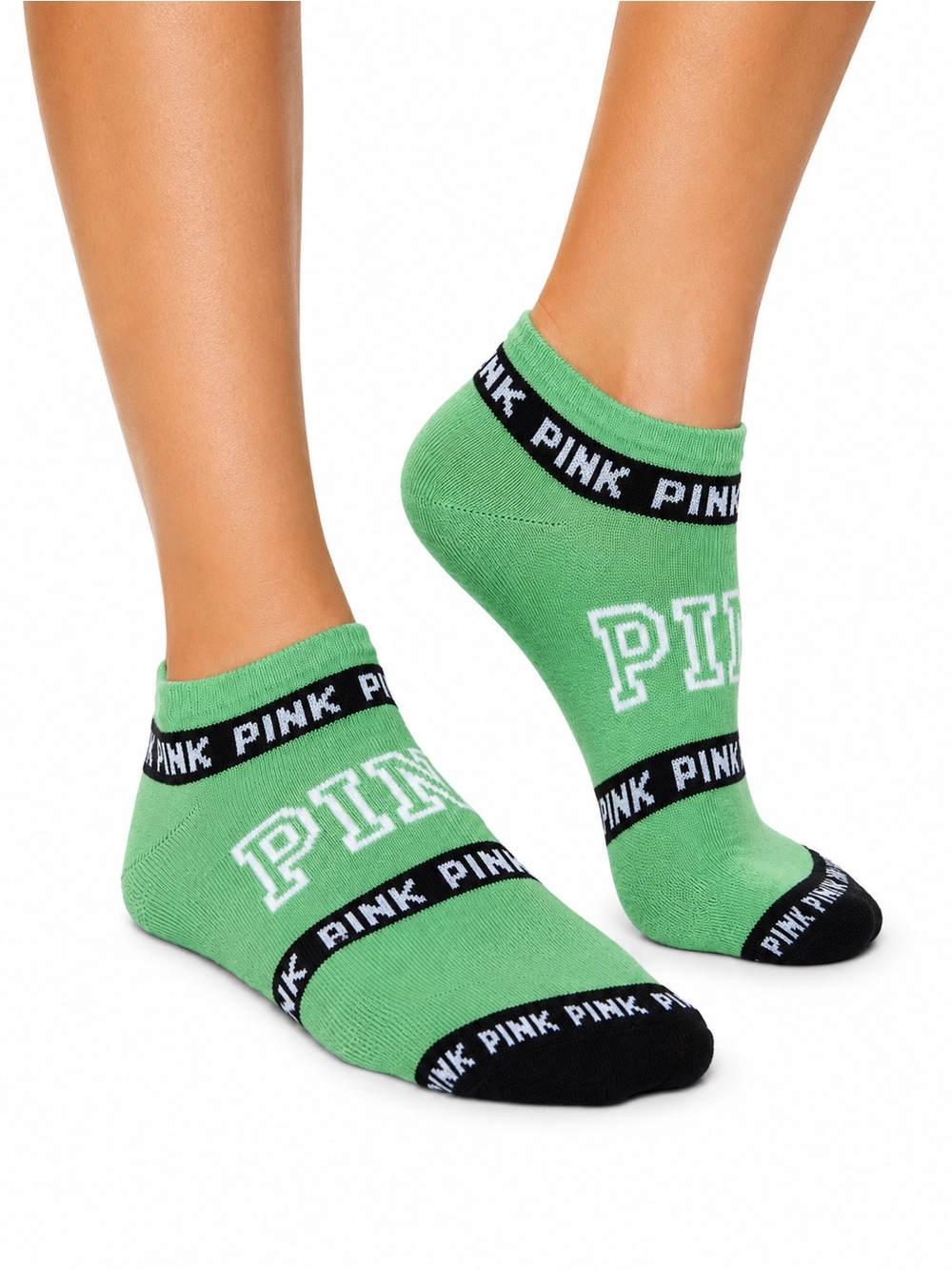 PINK Victoria’s Secret Collegiate Crew Socks Mint Green NWT - Picture 3 of 3